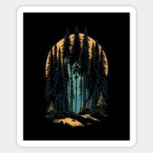 Pine trees in the forest Magnet